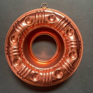 Vintage 3 1/2 Cup Rose Pink Copper Ring Jello Mold